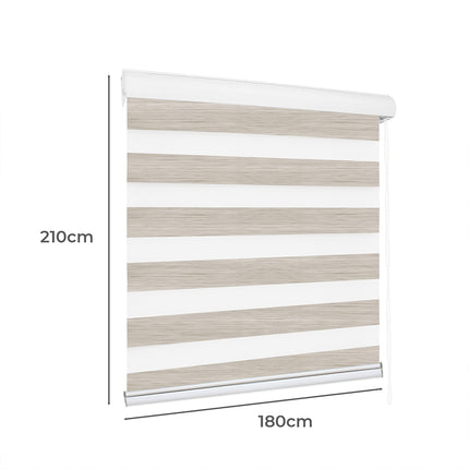Marlow Blackout Zebra Roller Blind Curtains 180x210 Beige-2029387285140738050