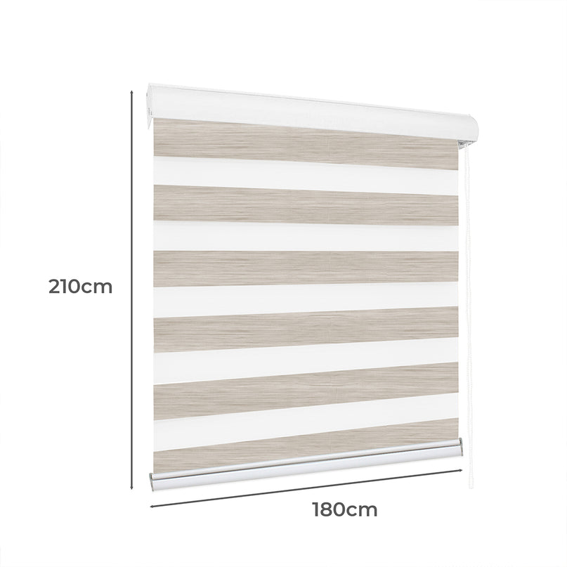 Marlow Blackout Zebra Roller Blind Curtains 180x210 Beige-2029387285140738050