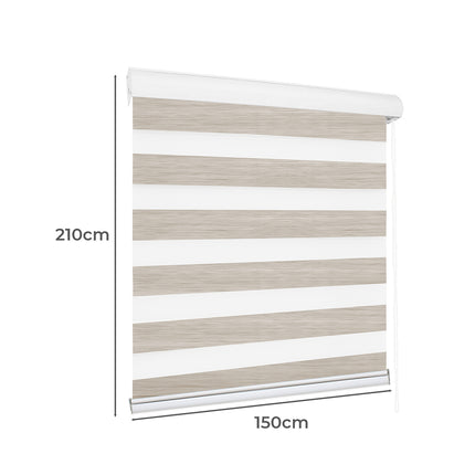 Marlow Blackout Zebra Roller Blind Curtains 150x210 Beige-2029387284964577282