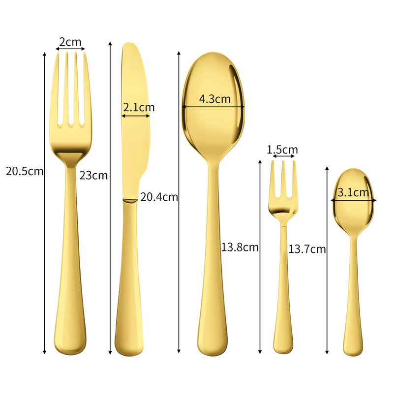 Stainless Steel Cutlery Set Travel Knife Gold-2006733055670226946