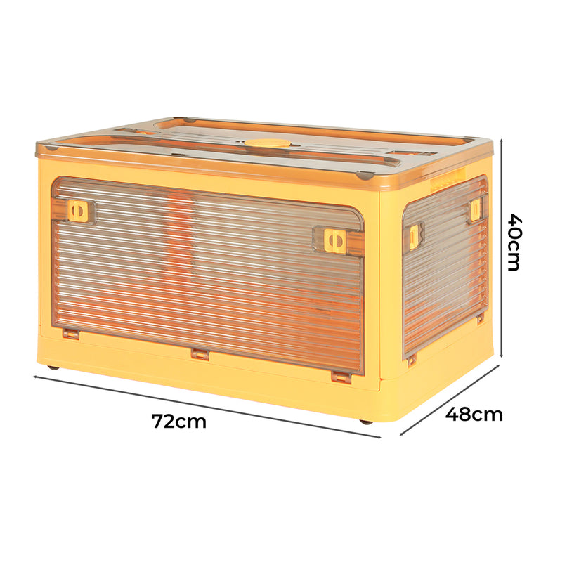 124L Storage Box Stackable Clothes Container L Orange Large-2006733025735479298