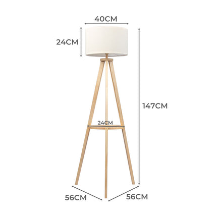 EMITTO Tripod Floor Lamp with Shelf-2018816831451697154