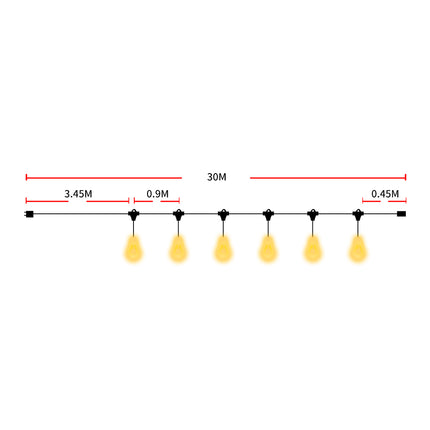 EMITTO 30M Festoon String Lights Xmas 30 Meter-2006733077237338114