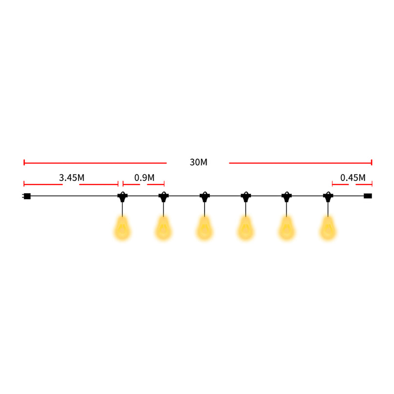 EMITTO 30M Festoon String Lights Xmas 30 Meter-2006733077237338114