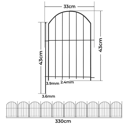 Mountview 10 Pcs Garden Fence Border Rustproof Metal-2006733423007371266