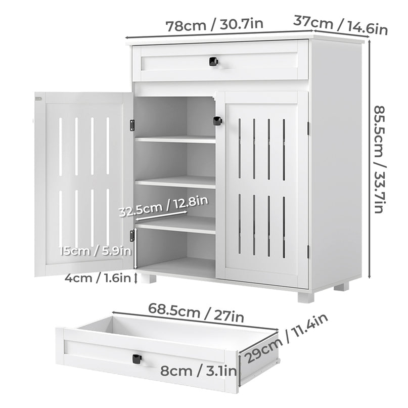 Levede Shoe Cabinet Door Storage Rack Cupboard White-2029387290895323138