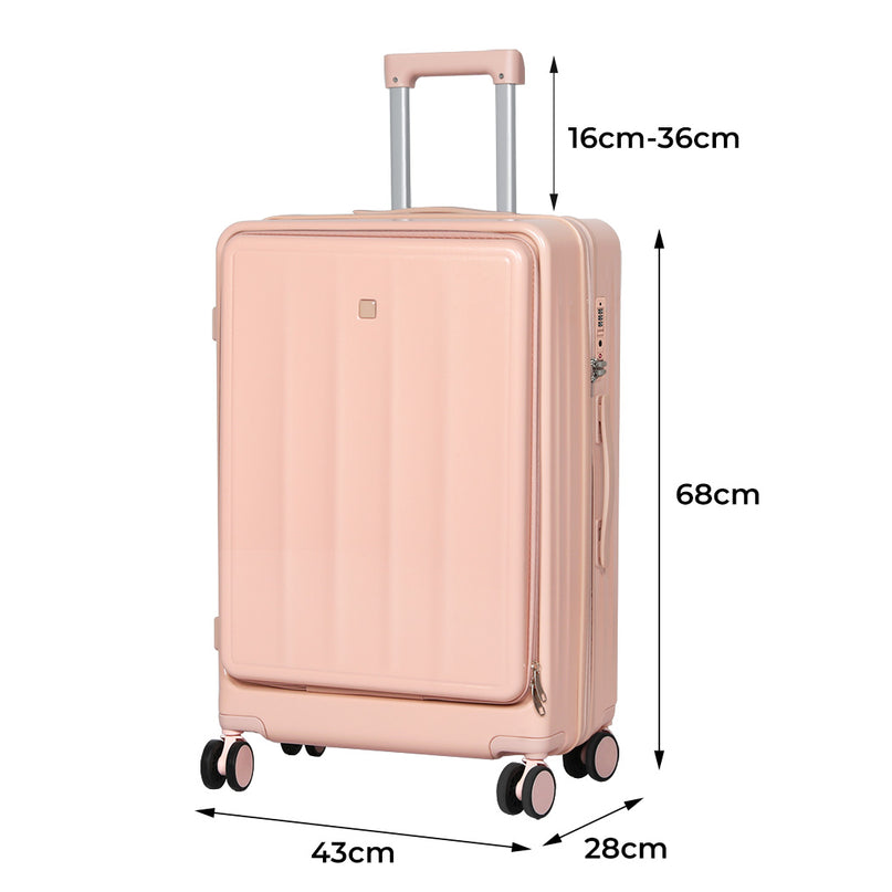 Slimbridge 26" Luggage Trolley Travel Hard Pink-2018816860824408066