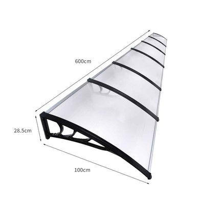 Mountview Window Door Awning Outdoor 1M X 6M Transparent 1x6M-2029387274772418562