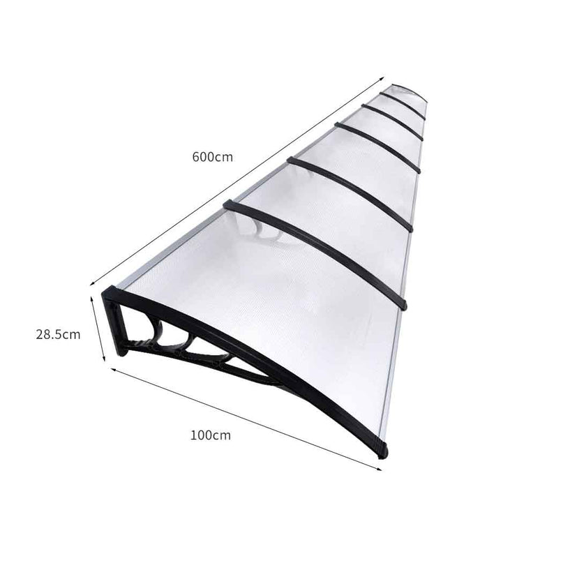 Mountview Window Door Awning Outdoor 1M X 6M Transparent 1x6M-2029387274772418562