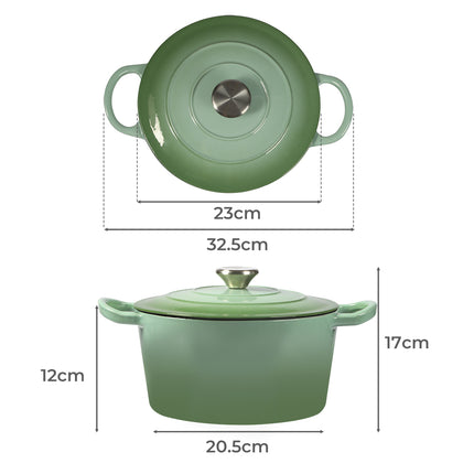 TOQUE 4L Enamel Dutch Oven Pot in Green Colour-2018816783506608130