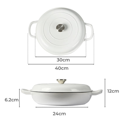 TOQUE 3.5L Enamel Dutch Oven Pan in White Colour-2018816806898241538