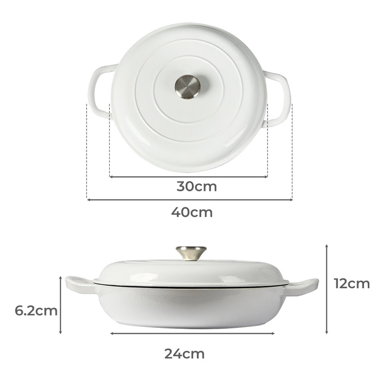 TOQUE 3.5L Enamel Dutch Oven Pan in White Colour-2018816806898241538