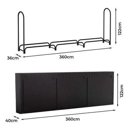 Moyasu Outdoor Firewood Rack Storage with Cover-2029387206392680450