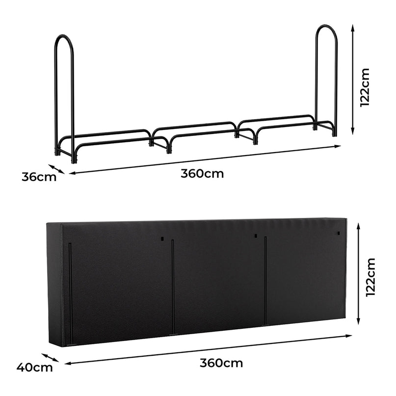Moyasu Outdoor Firewood Rack Storage with Cover-2029387206392680450