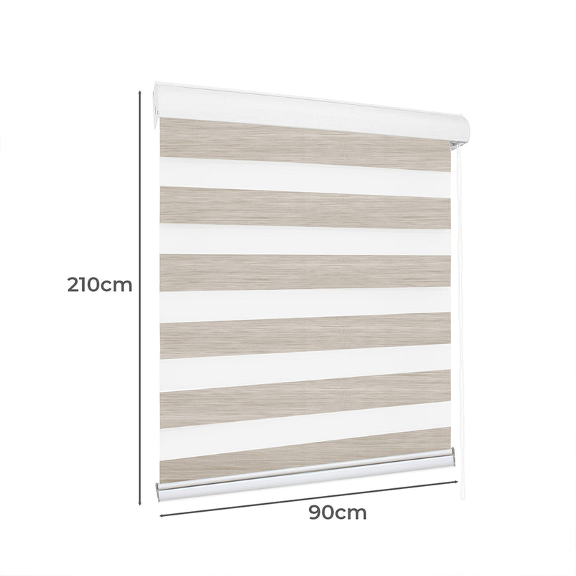 Marlow Blackout Zebra Roller Blind Curtains 90x210 Beige-2018816733699248130
