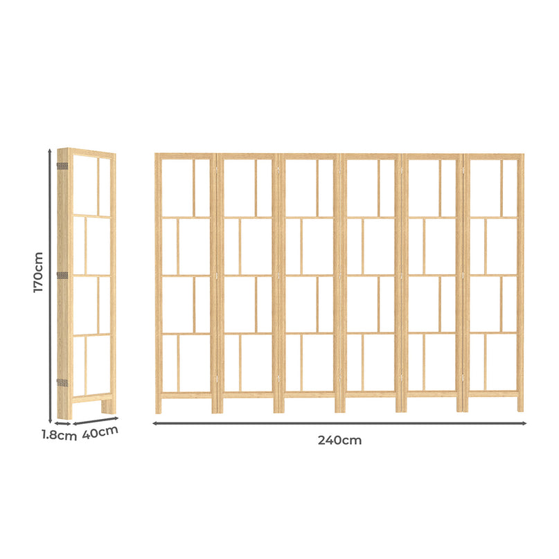 Levede 6 Panel Room Divider 170cm Freestanding Screen-2006733395052335106