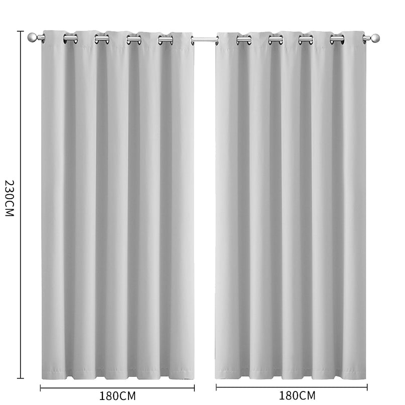 2x Blockout Curtains Panels 3 Layers Grey-2018816694482505730