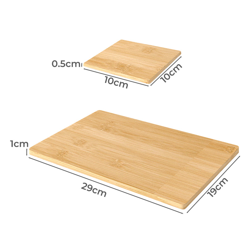 Toque 8 Pcs Natural Bamboo Placemat Coaster Storage Dish-2029387307206971394