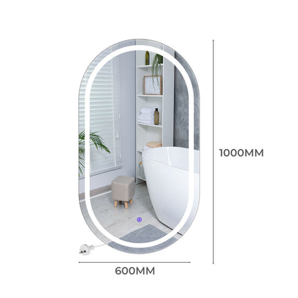 EMITTO LED Wall Mirror Oval Anti-fog 60x100cm-2006733284142354434