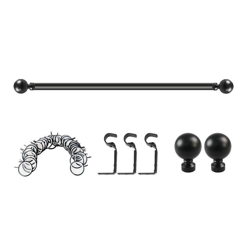Marlow Steel Curtain Rod Quiet Rail Black-2029387285493059587