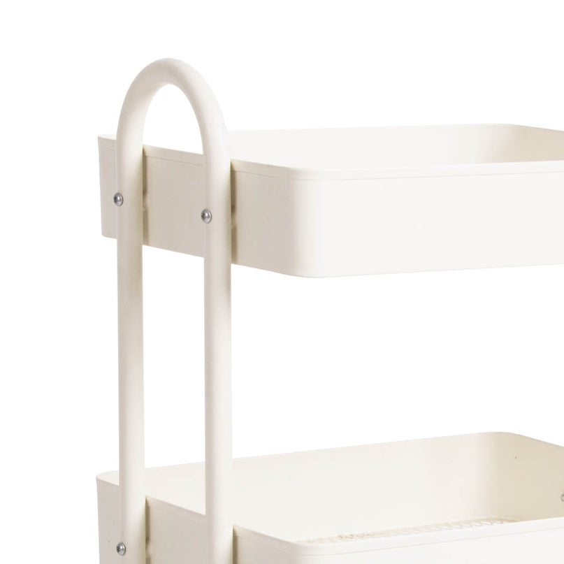 Levede 3 Tiers Kitchen Trolley Cart White-2006733175103033347