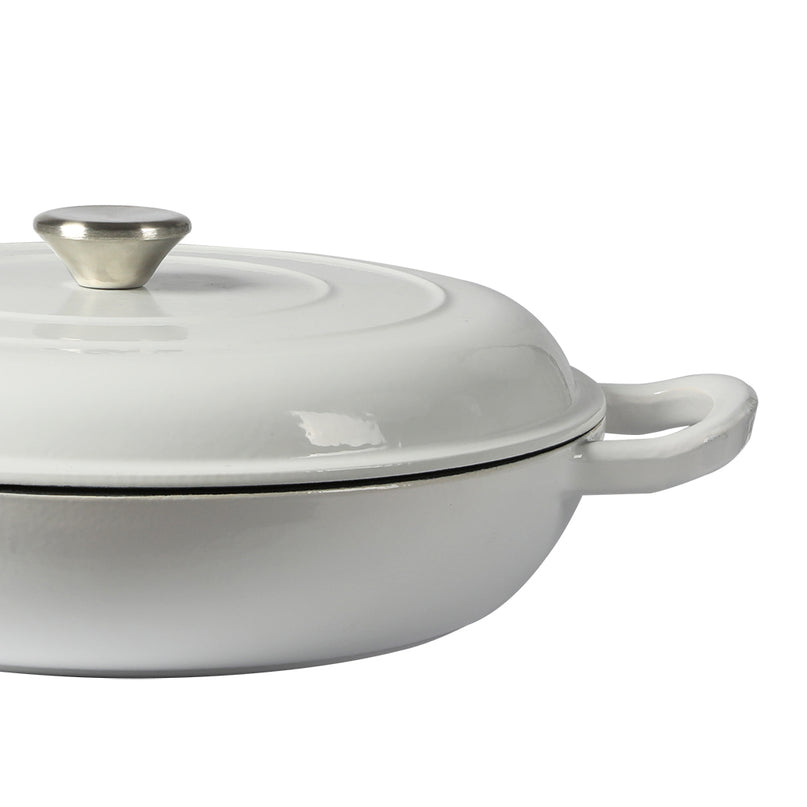TOQUE 3.5L Enamel Dutch Oven Pan in White Colour-2018816806898241539