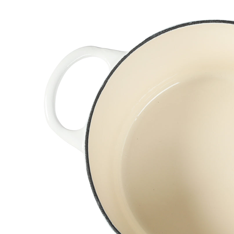 TOQUE 4L Enamel Dutch Oven Pot in White Colour-2018816786526507011