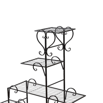 Levede Plant Stand Outdoor Indoor Metal Black-2018816719711244291
