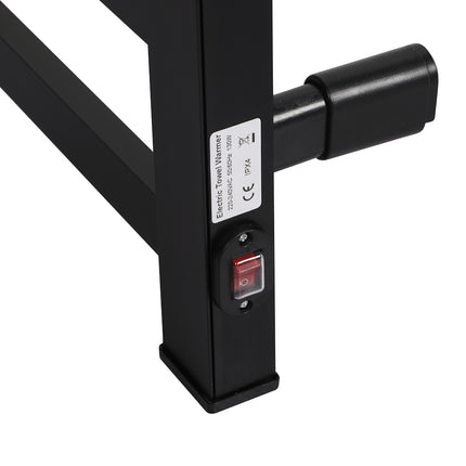 Heated Towel Rail Warmer Rack Wall Mounted Black-2006733186985496579