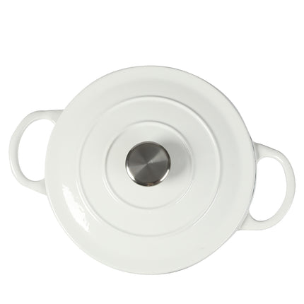 TOQUE 4L Enamel Dutch Oven Pot in White Colour-2018816786526507012
