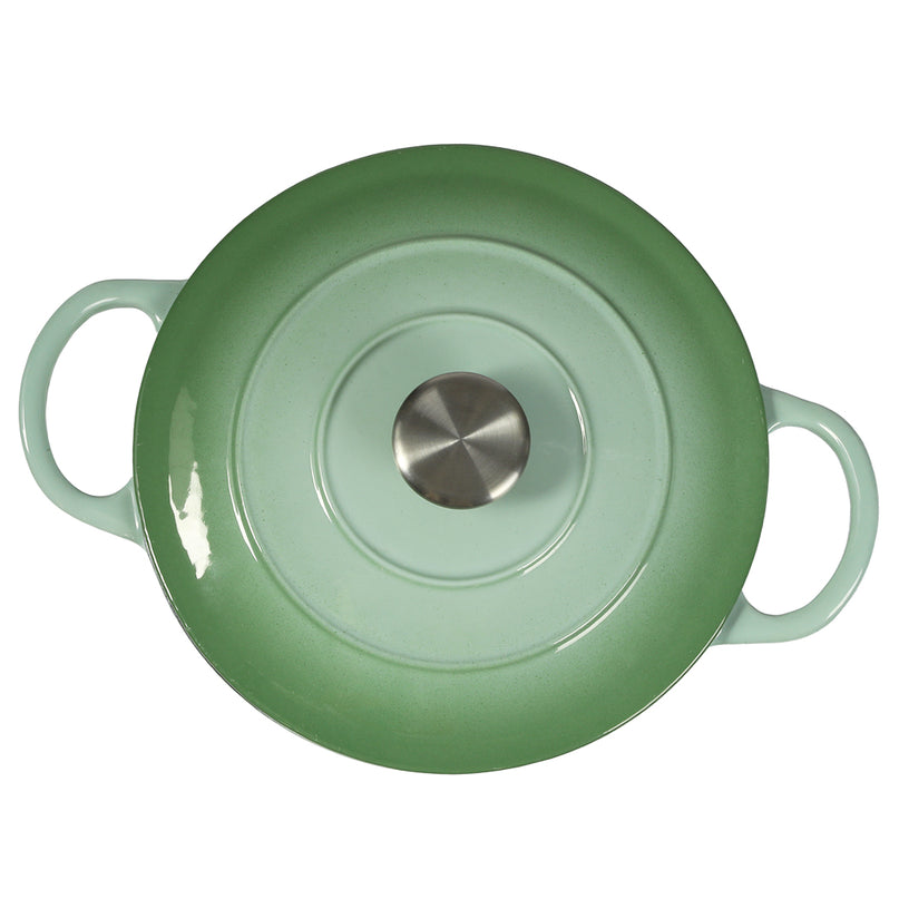 TOQUE 4L Enamel Dutch Oven Pot in Green Colour-2018816783506608132