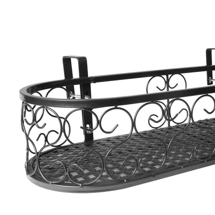 Levede Plant Stand Outdoor Indoor Home Black Oval-2018816694297956356