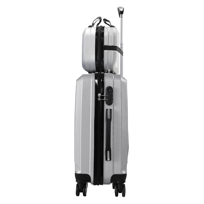 Slimbridge 2pcs 20"Travel Luggage Set Grey-2006733062309810180