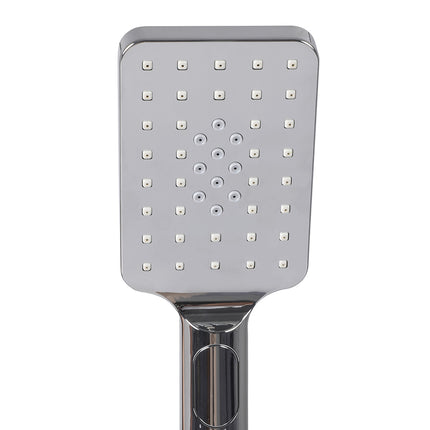 High Pressure Shower Head Set Rain Square Silver-2006733185240666117