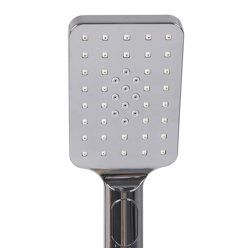 High Pressure Shower Head Set Rain Square Silver-2006733185240666117