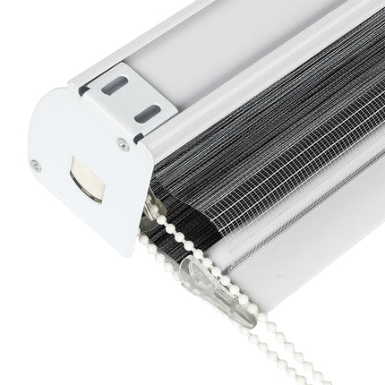 Marlow Blackout Zebra Roller Blind Curtains 90x210 Grey-2018816733489532933