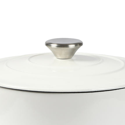 TOQUE 4L Enamel Dutch Oven Pot in White Colour-2018816786526507013