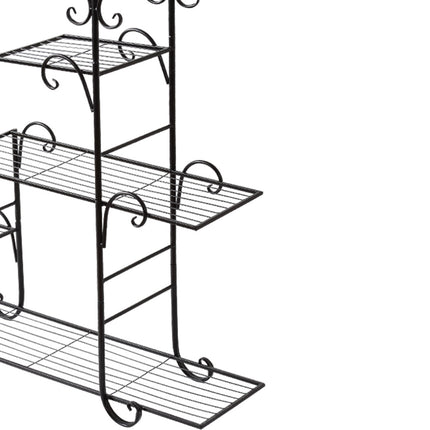 Levede Plant Stand Outdoor Indoor Metal Black-2018816719711244293